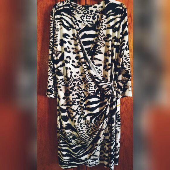 INC. Tiger print design Dress - Picture 1 of 5